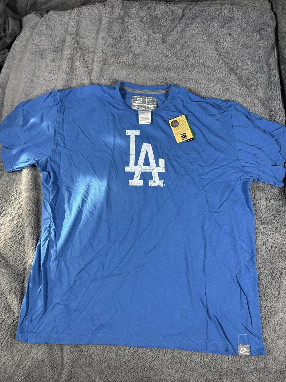 Los Angeles Dodgers Shirt Mens 2XL Blue MLB Baseball Nike LA Logo Graphic Tee